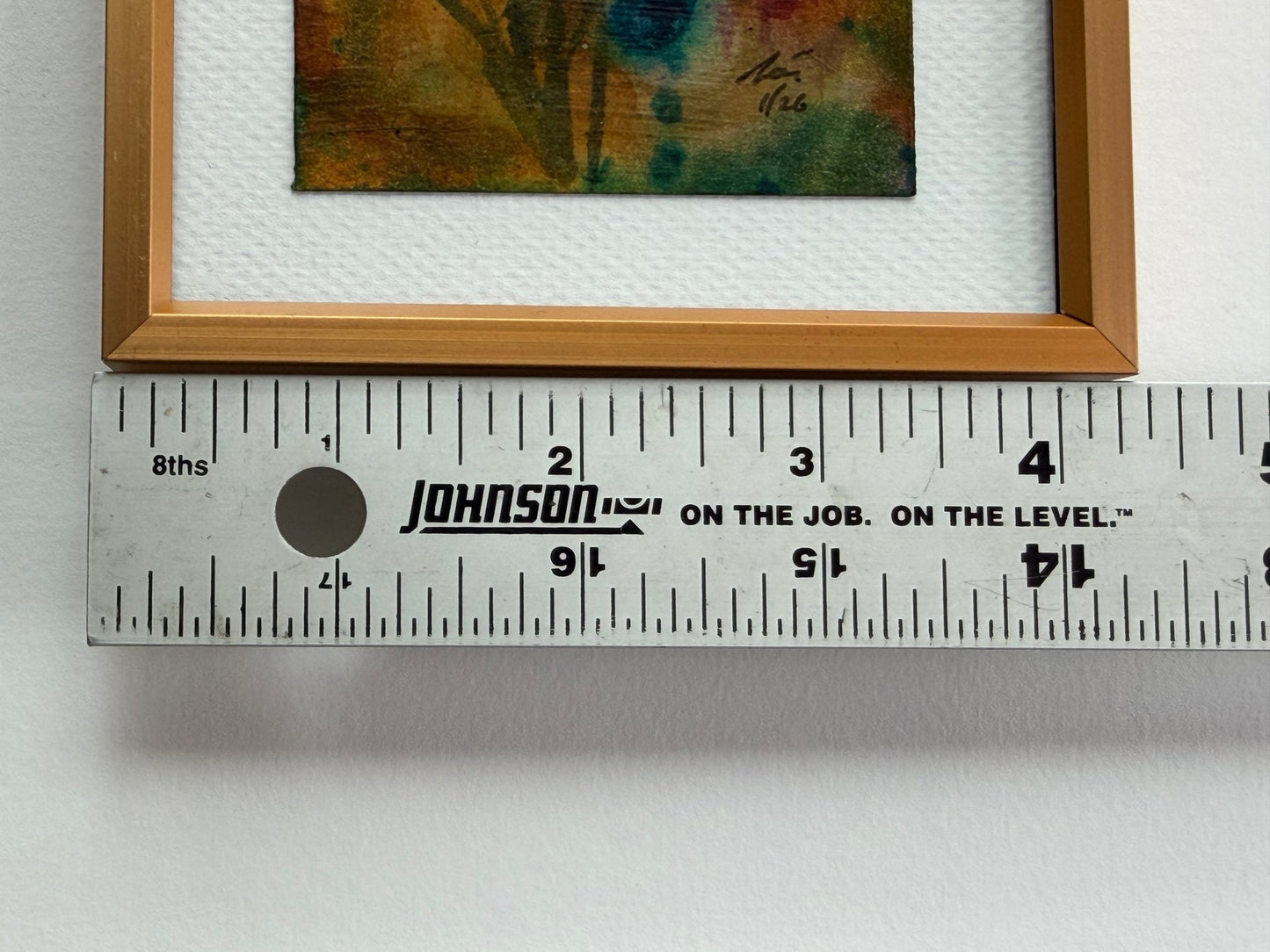 Floral Tiny original painting of abstract flowers by Evitts Creek Arts. Nature-inspired art for small spaces.