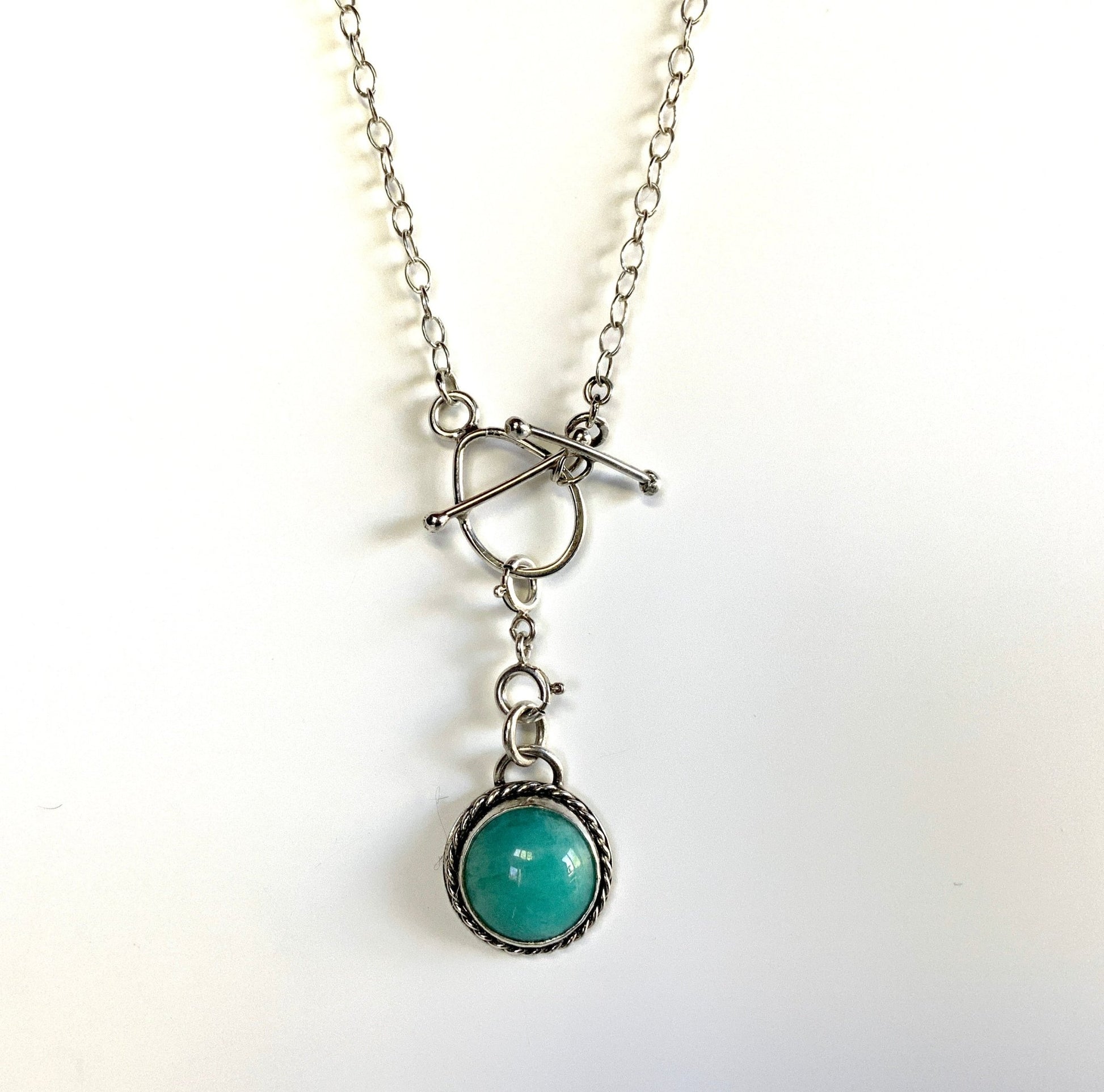 Amazonite Pendant Sterling Silver Charm - Evitts Creek Arts