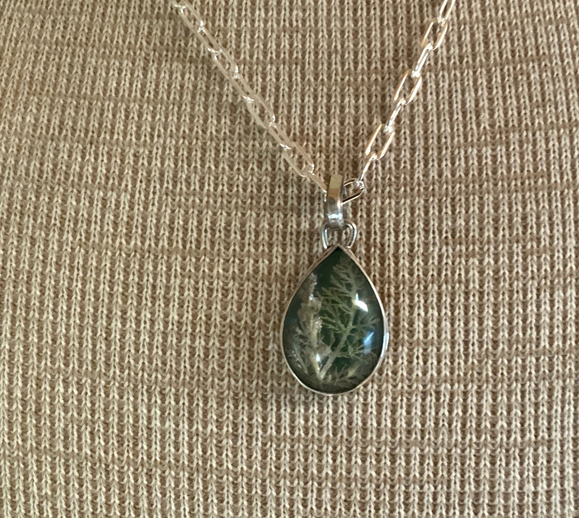 Sterling silver pendant with artisan Secret Garden texture on the backndant and 18” Chain - Evitts Creek Arts