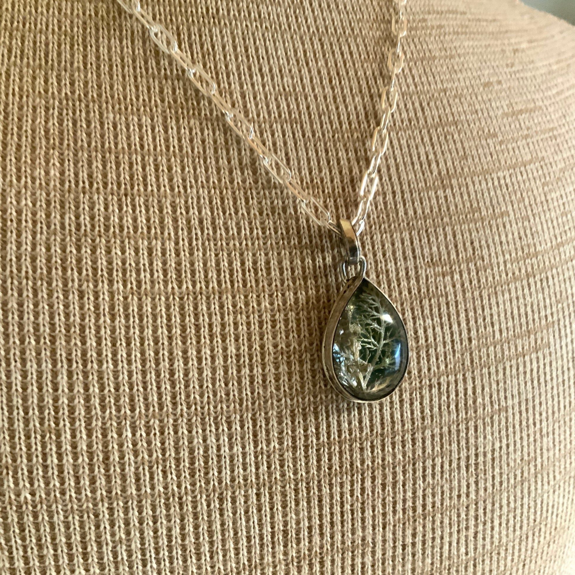 Blue Summer Sterling Silver Pendant and 18” Chain - Evitts Creek Arts