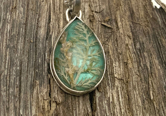 Blue Summer Sterling Silver Pendant and 18” Chain - Evitts Creek Arts