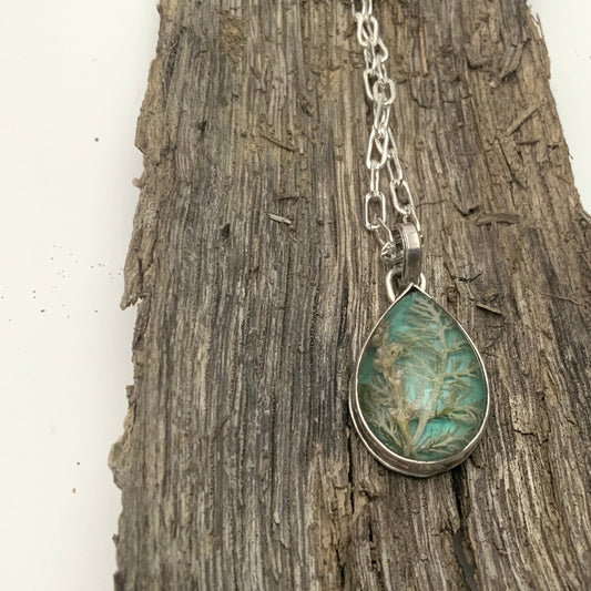 Blue Summer Sterling Silver Pendant and 18” Chain - Evitts Creek Arts