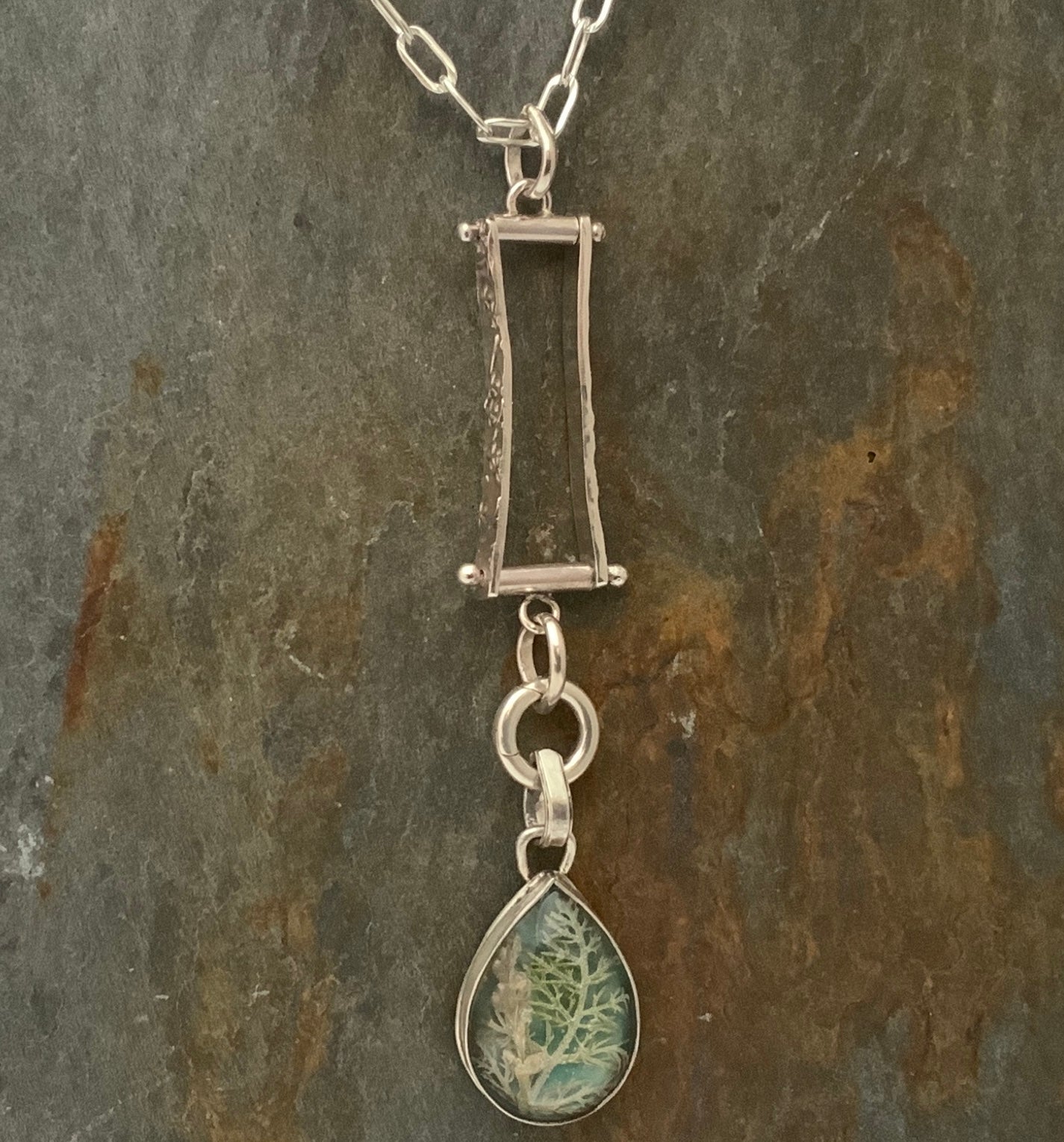 Blue Summer Sterling Silver Pendant and 18” Chain - Evitts Creek Arts
