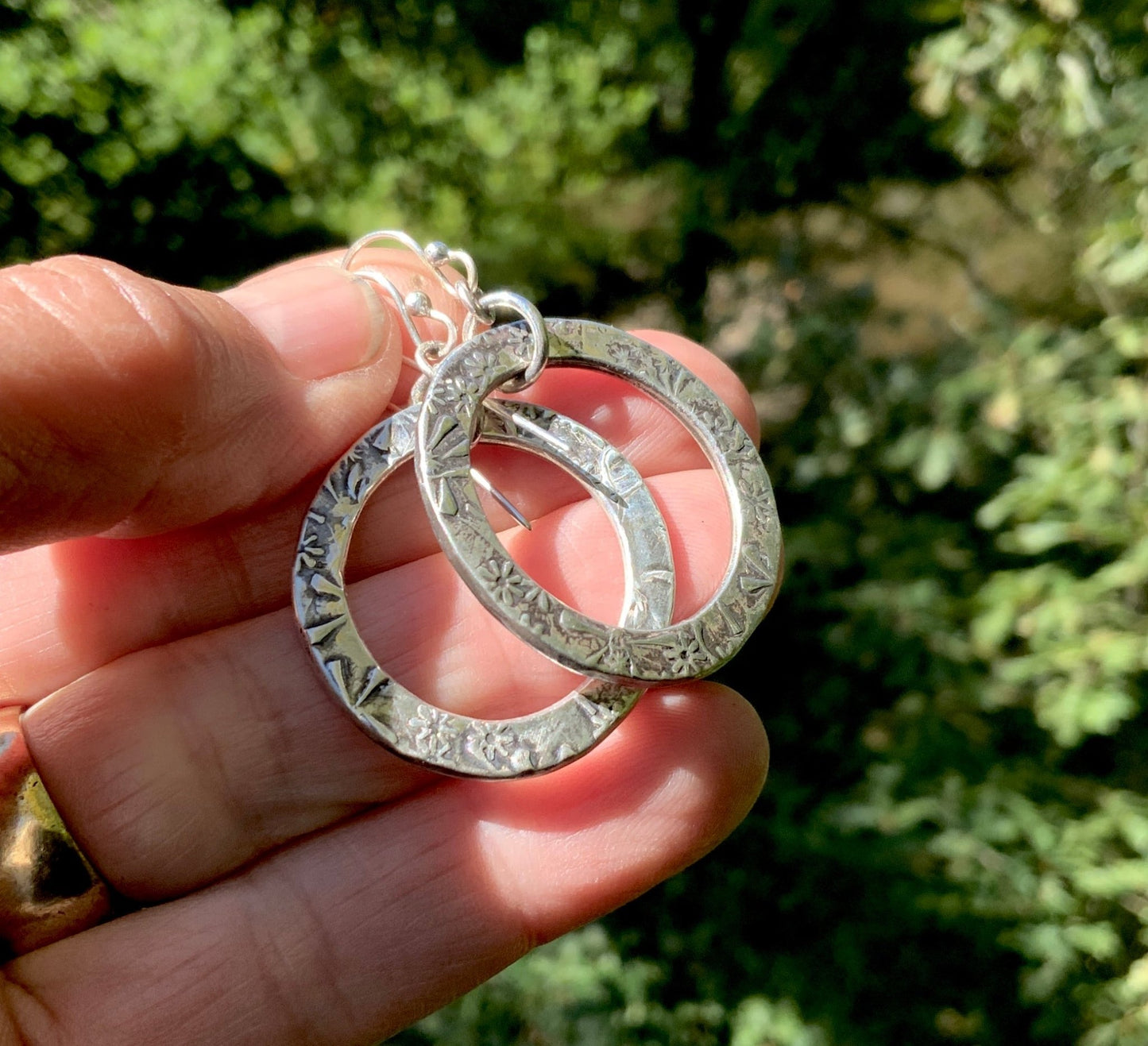 Chunky Sterling Hoops - Evitts Creek Arts