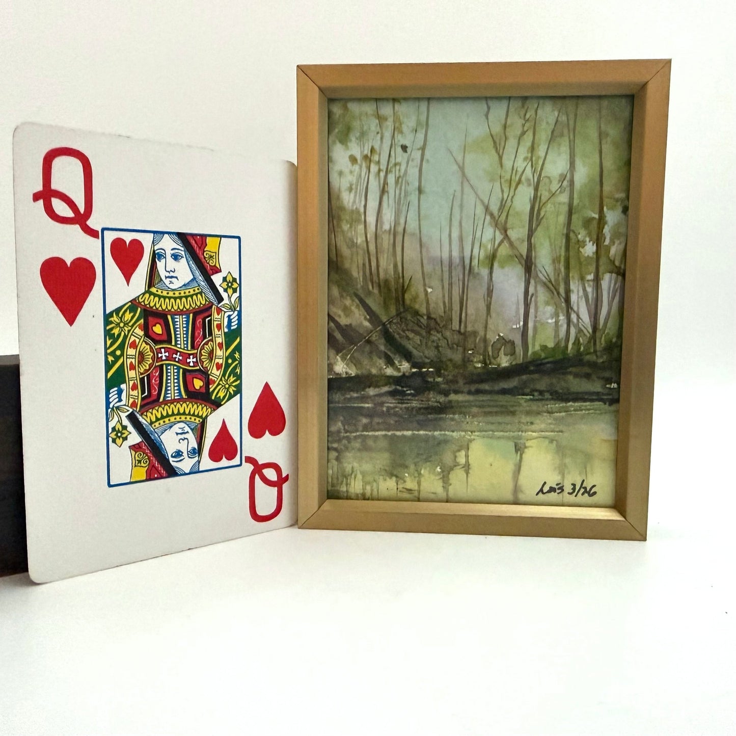 Elk Lick Creek Painting Watercolor| Miniature Landscape Painting - Framed 3x4 - Evitts Creek Arts