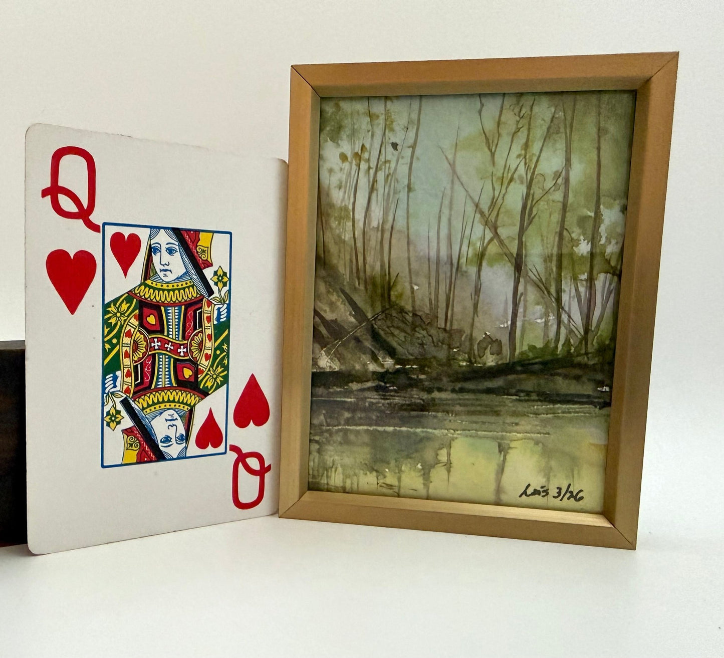 Elk Lick Creek Painting Watercolor| Miniature Landscape Painting - Framed 3x4 - Evitts Creek Arts