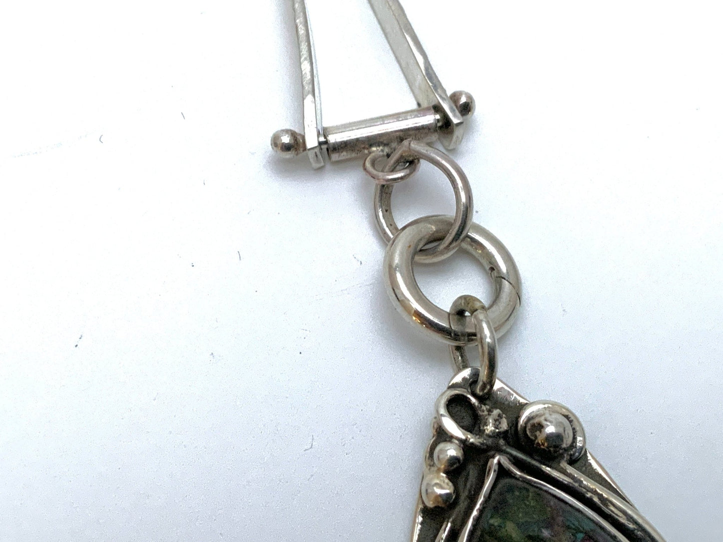 Gathered Sterling Silver Pendant and 18” Chain - Evitts Creek Arts