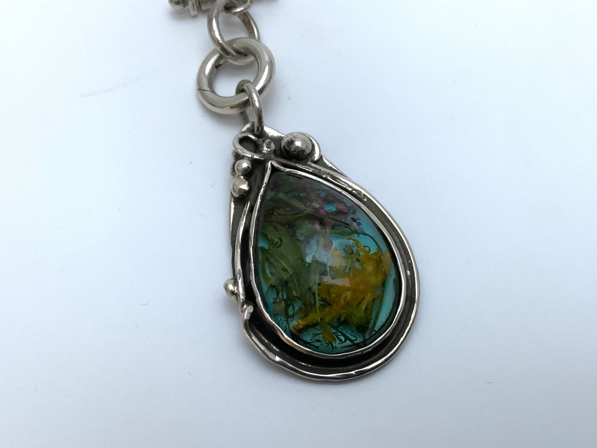 Gathered Sterling Silver Pendant and 18” Chain - Evitts Creek Arts