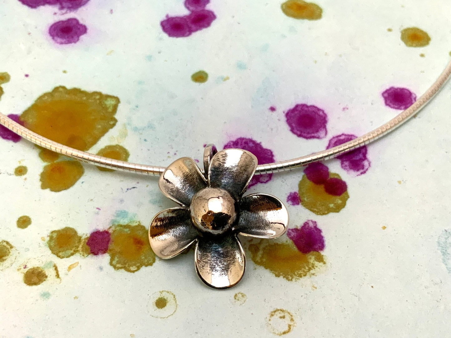 Hand Forged Flower Choker Necklace - Evitts Creek Arts