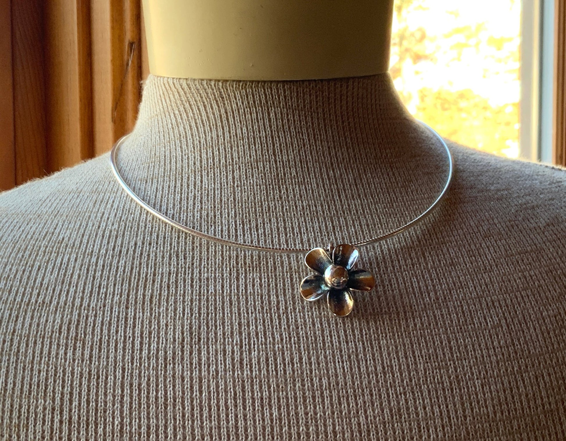 Hand Forged Flower Choker Necklace - Evitts Creek Arts