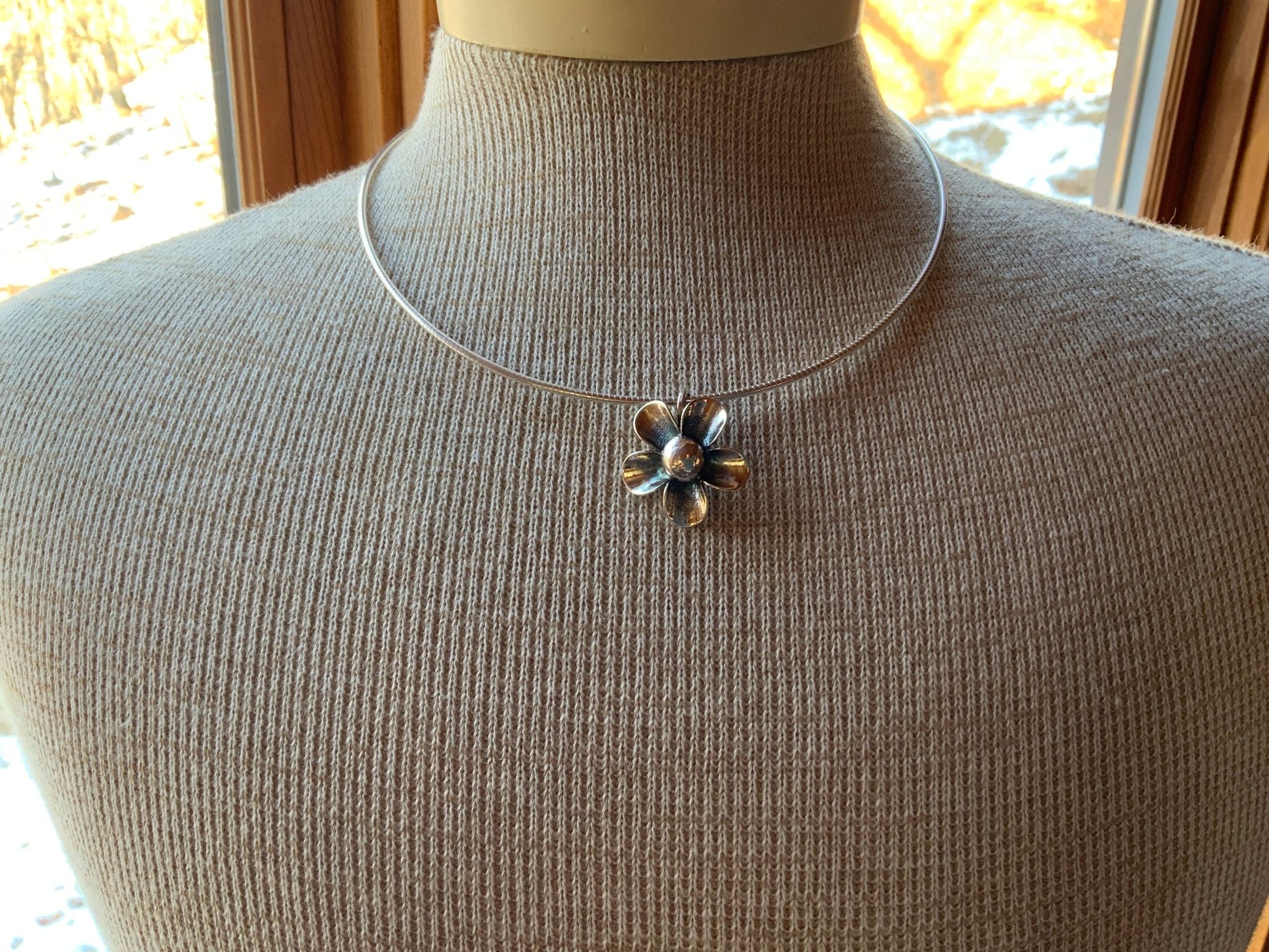 Hand Forged Flower Choker Necklace - Evitts Creek Arts