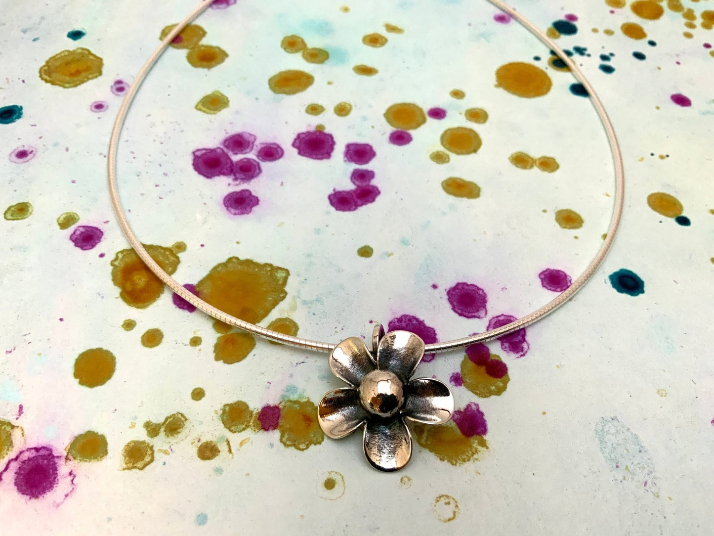 Hand Forged Flower Choker Necklace - Evitts Creek Arts