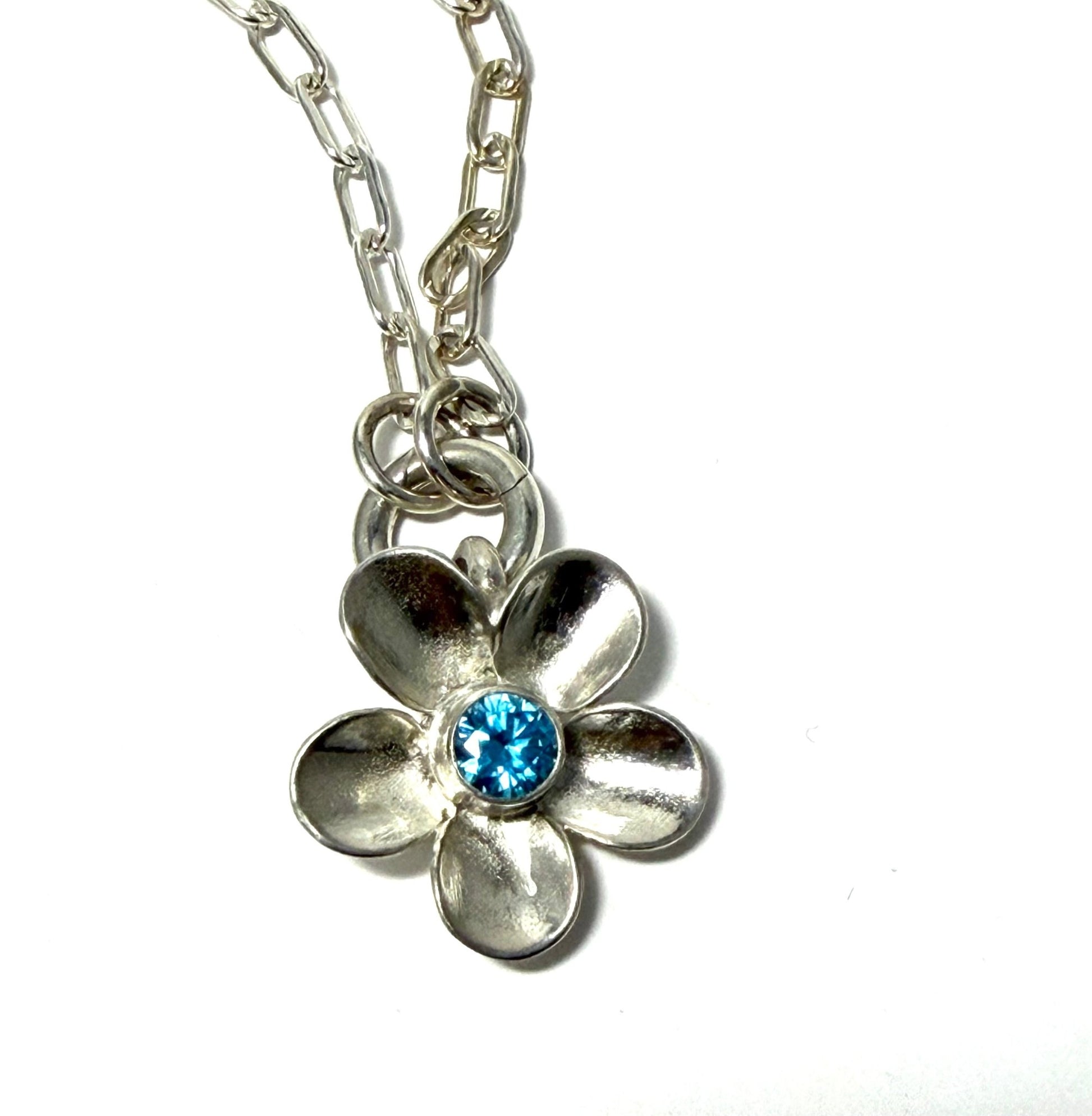 Hand - forged Silver Flower Pendant Necklaces - Evitts Creek Arts