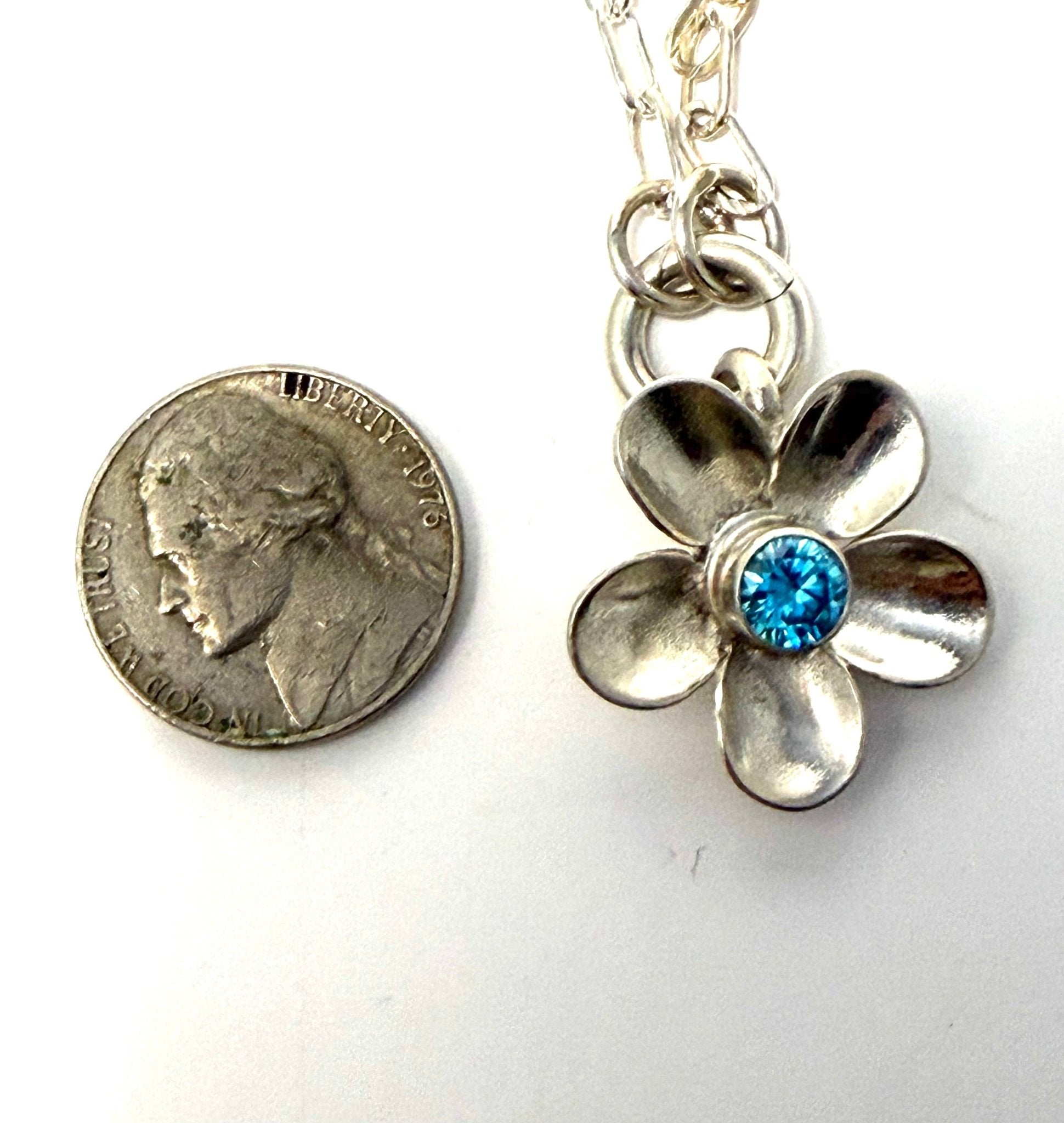 Hand - forged Silver Flower Pendant Necklaces - Evitts Creek Arts