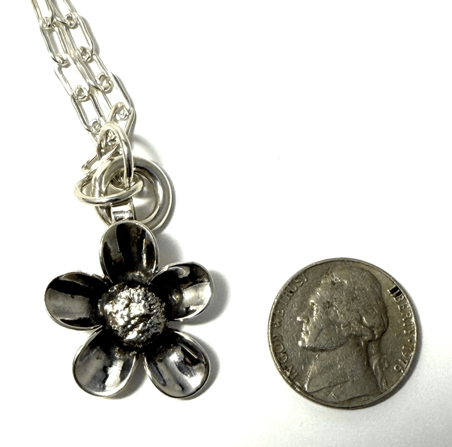 Hand - forged Silver Flower Pendant Necklaces - Evitts Creek Arts