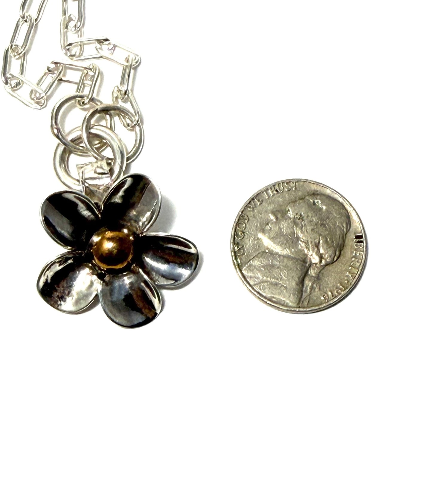 Hand - forged Silver Flower Pendant Necklaces - Evitts Creek Arts
