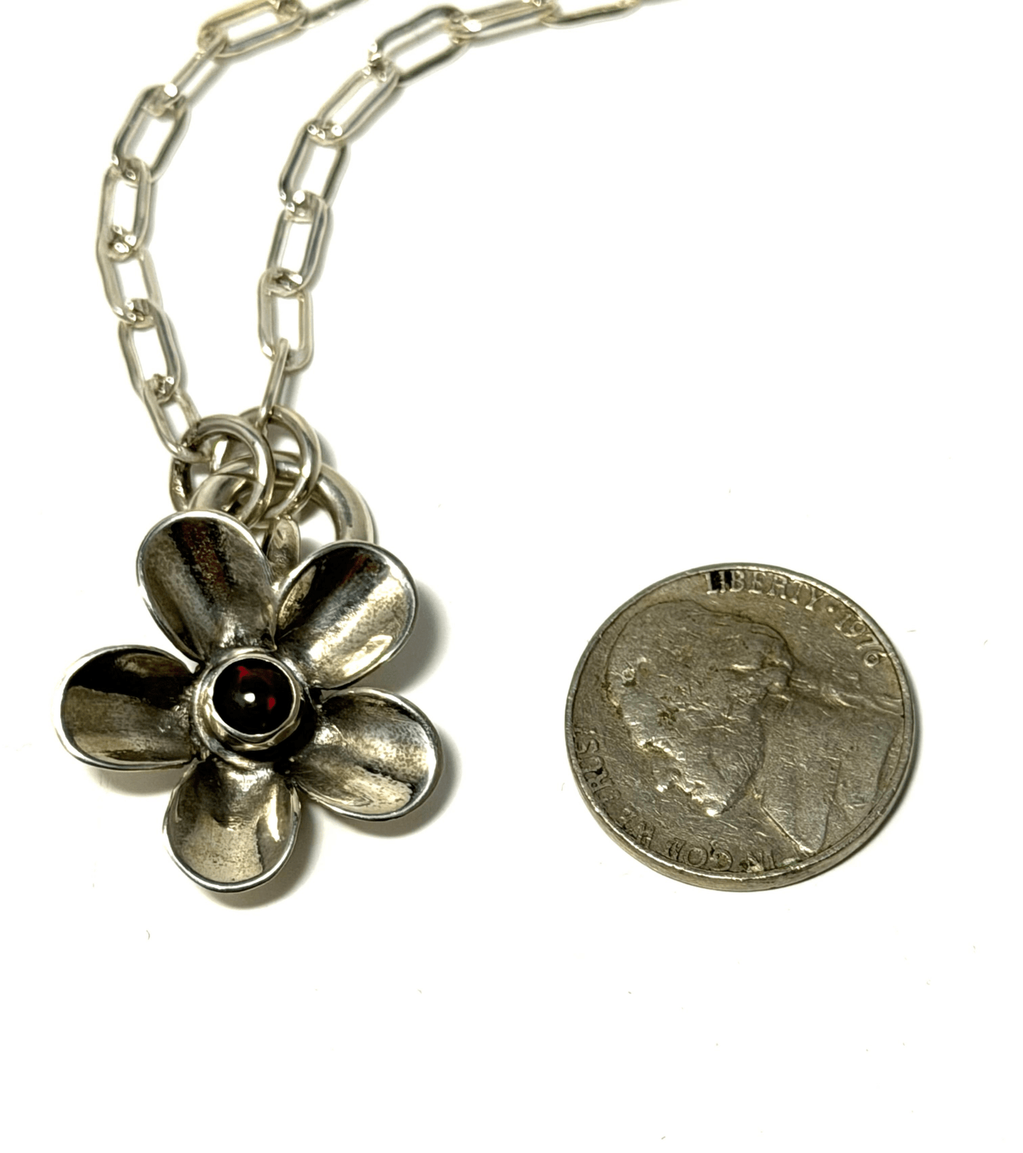 Hand - forged Silver Flower Pendant Necklaces - Evitts Creek Arts