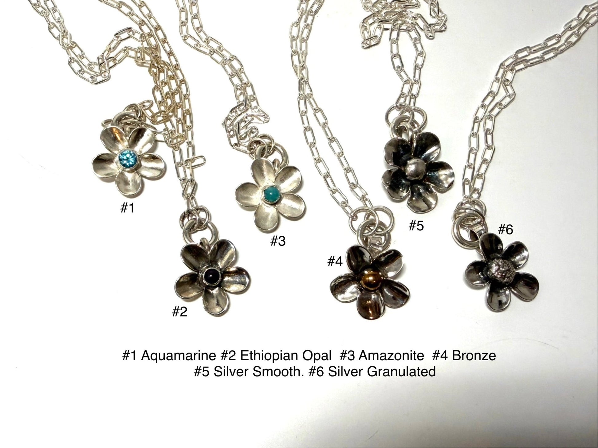 Hand - forged Silver Flower Pendant Necklaces - Evitts Creek Arts