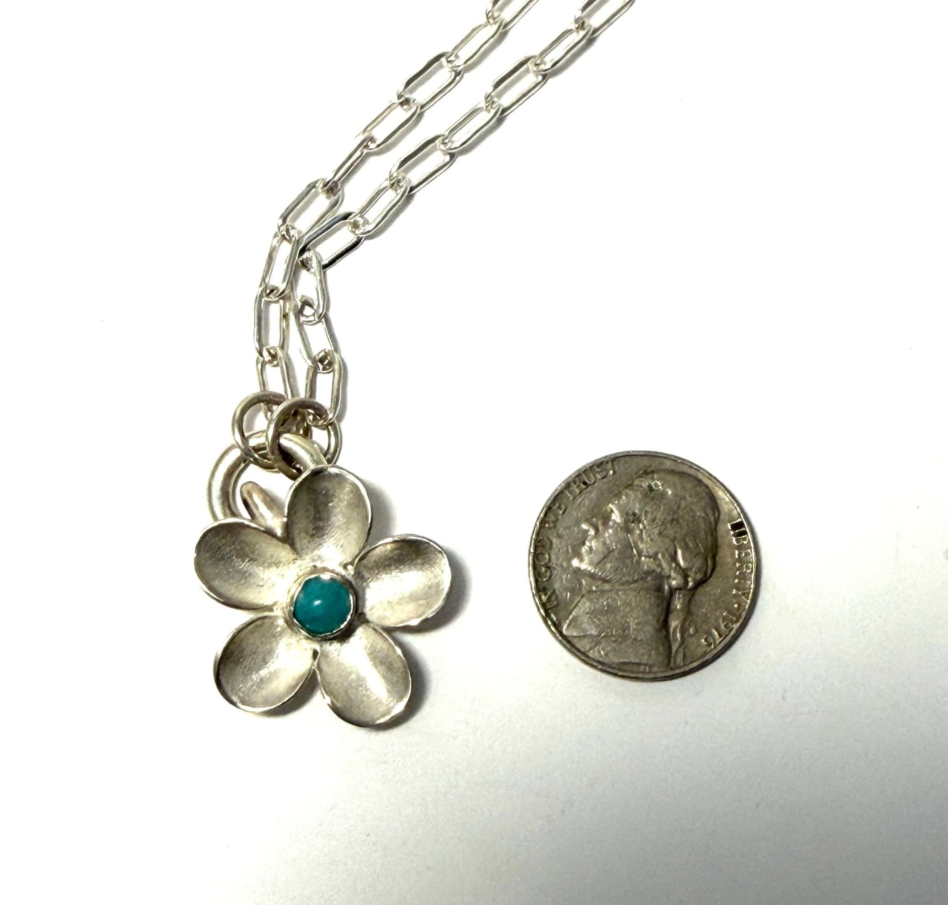 Hand - forged Silver Flower Pendant Necklaces - Evitts Creek Arts