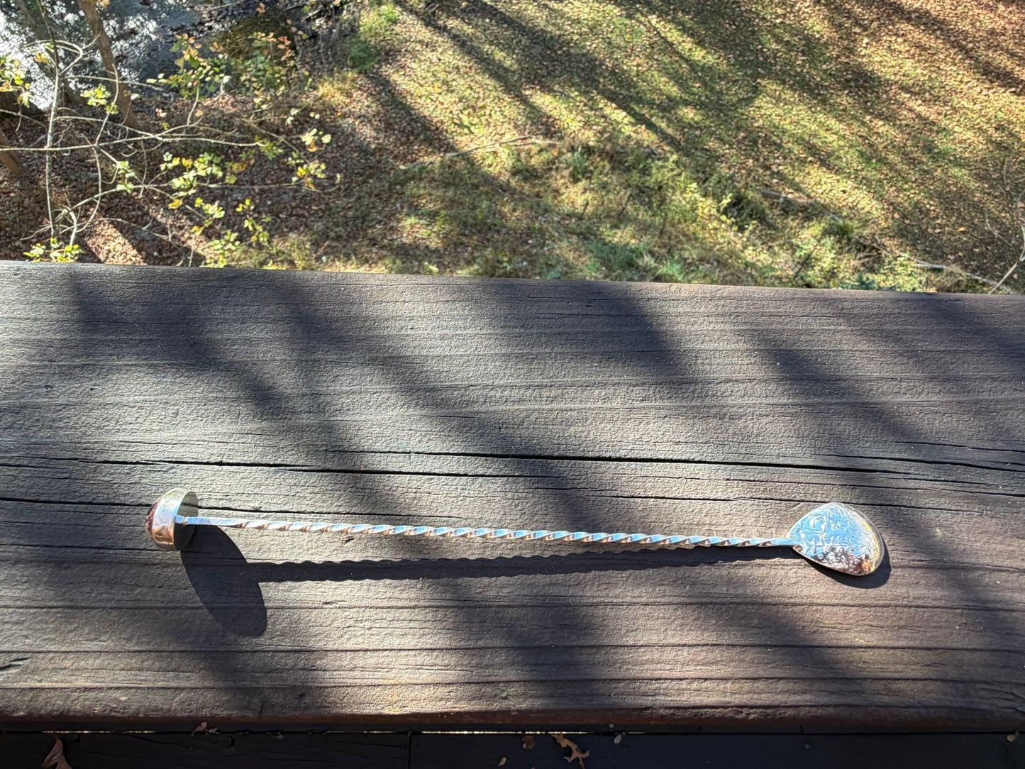 Handmade Silver Spoon with Gathered Series Cabochon - Culinary Gift - Evitts Creek Arts