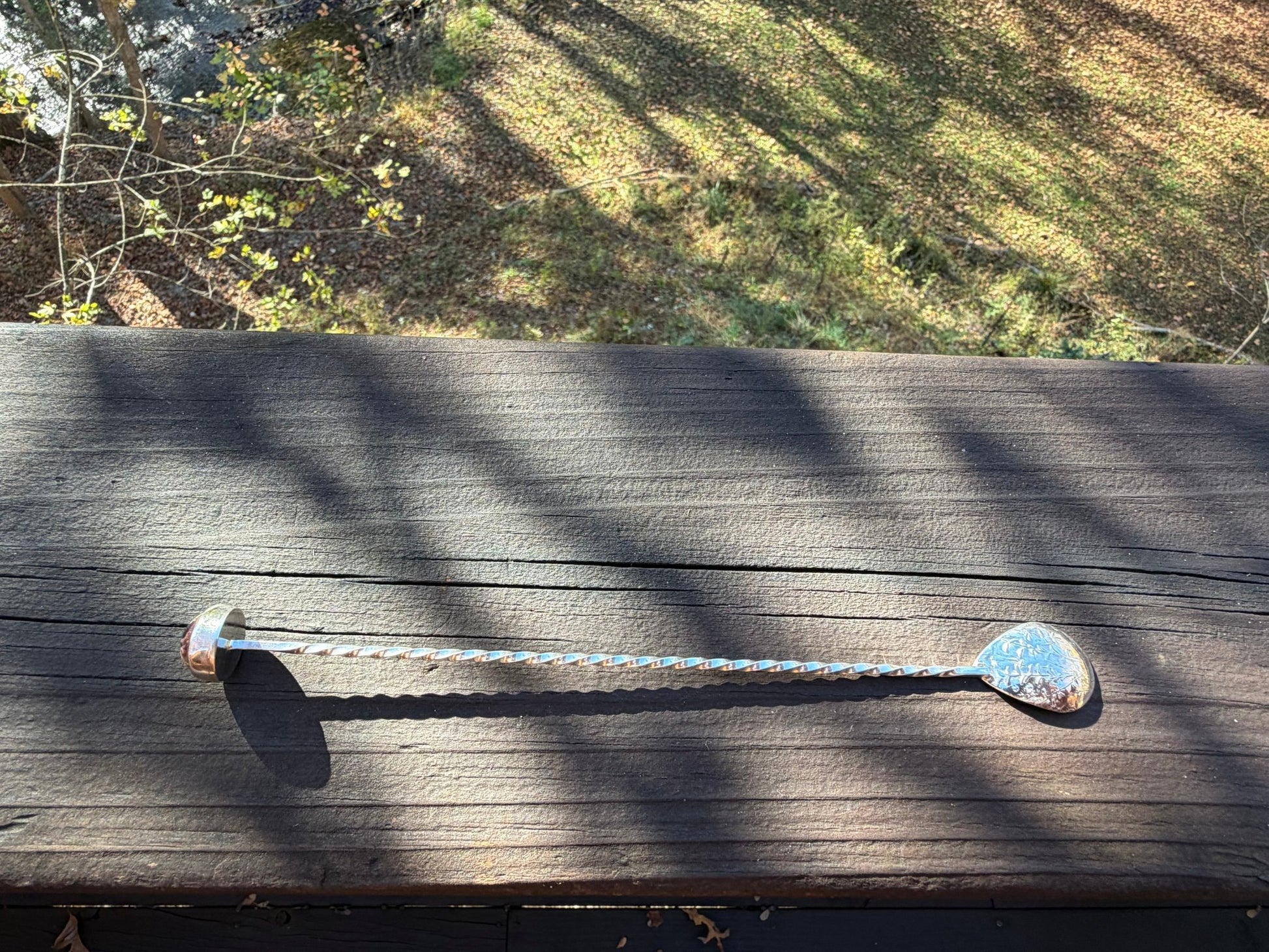 Handmade Silver Spoon with Gathered Series Cabochon - Culinary Gift - Evitts Creek Arts