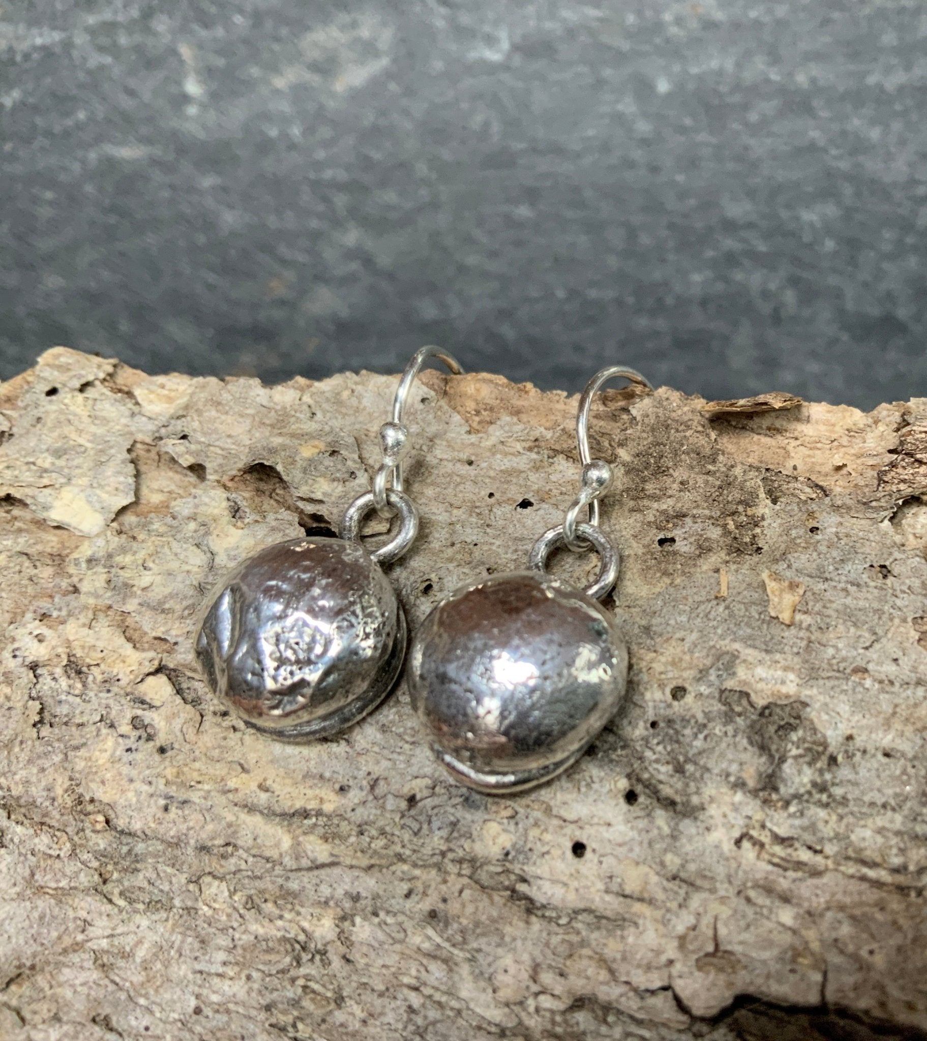 Little Pebble Droplet Sterling Earrings - Evitts Creek Arts