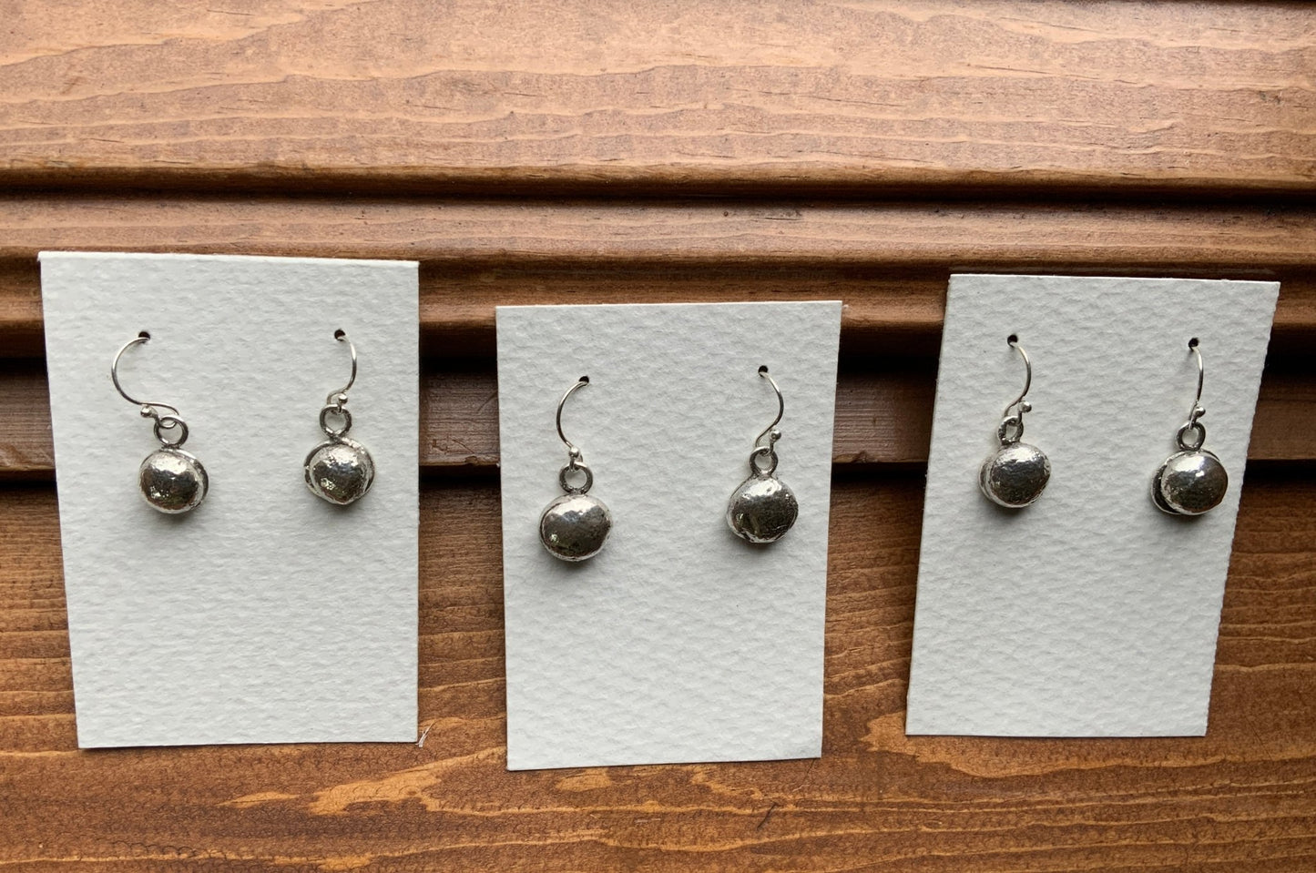 Little Pebble Droplet Sterling Earrings - Evitts Creek Arts