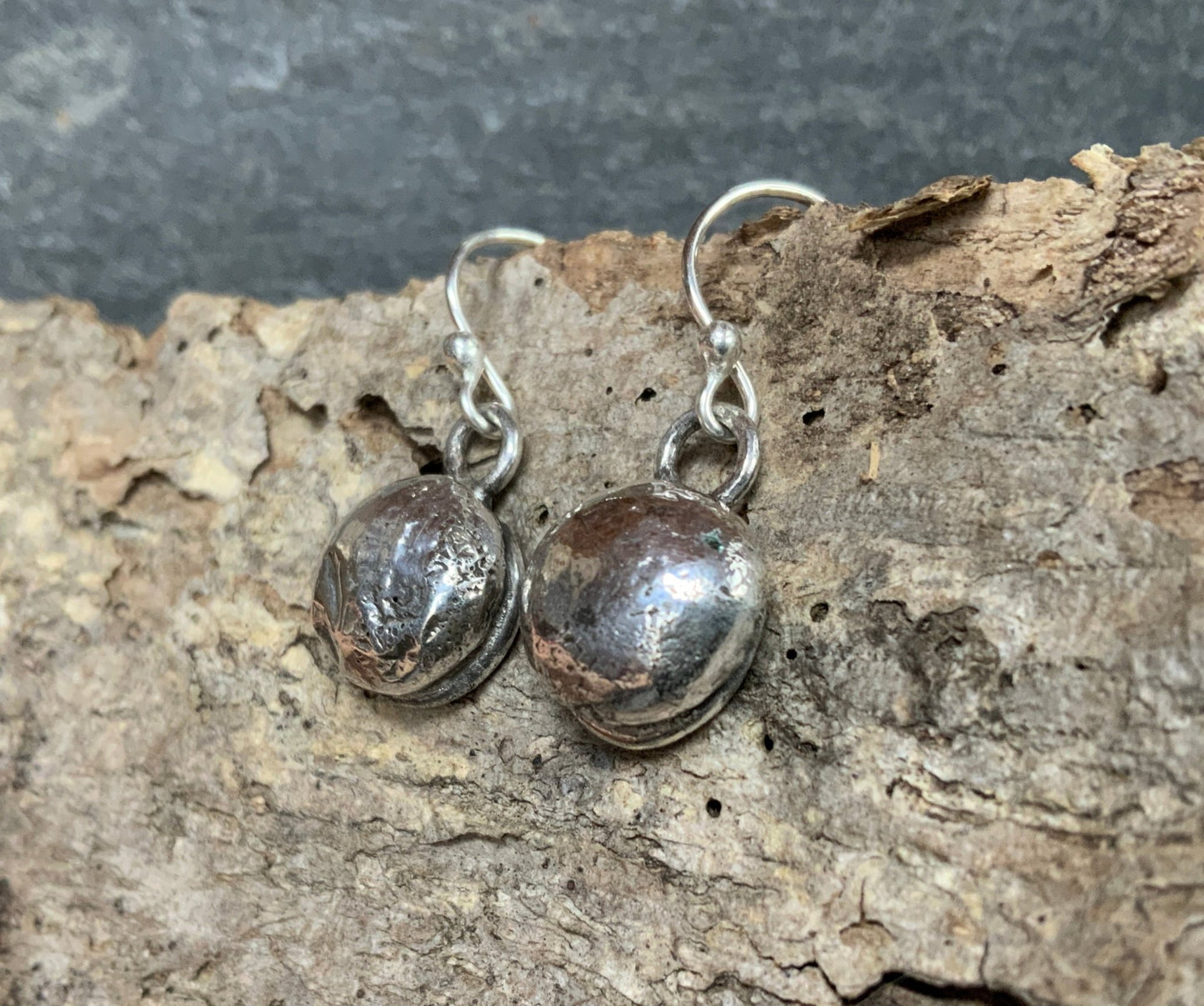 Little Pebble Droplet Sterling Earrings - Evitts Creek Arts