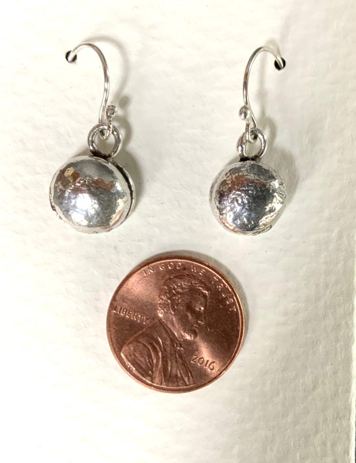 Little Pebble Droplet Sterling Earrings - Evitts Creek Arts