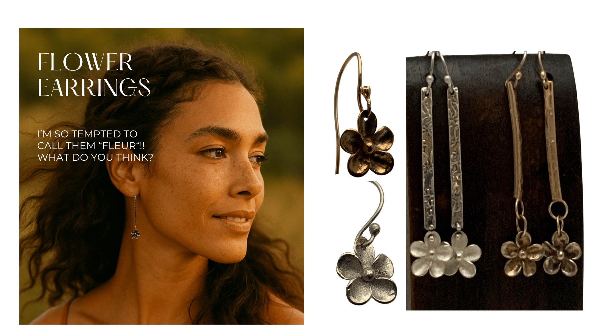 Long Flower Earrings - Evitts Creek Arts