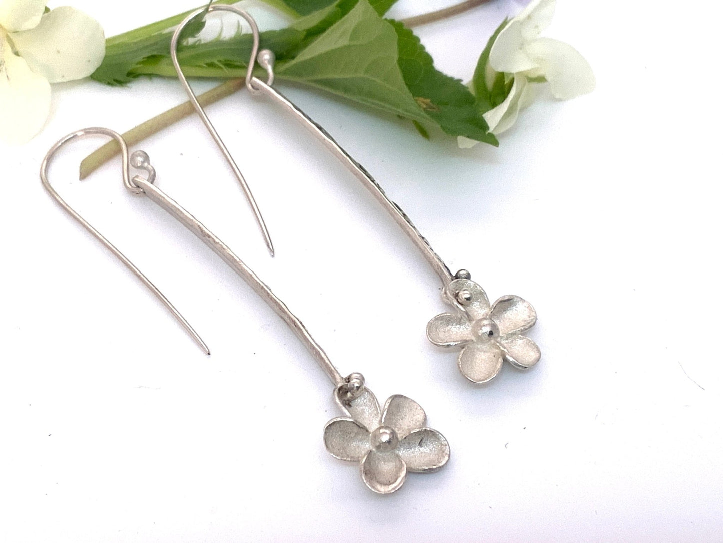 Long Flower Earrings - Evitts Creek Arts