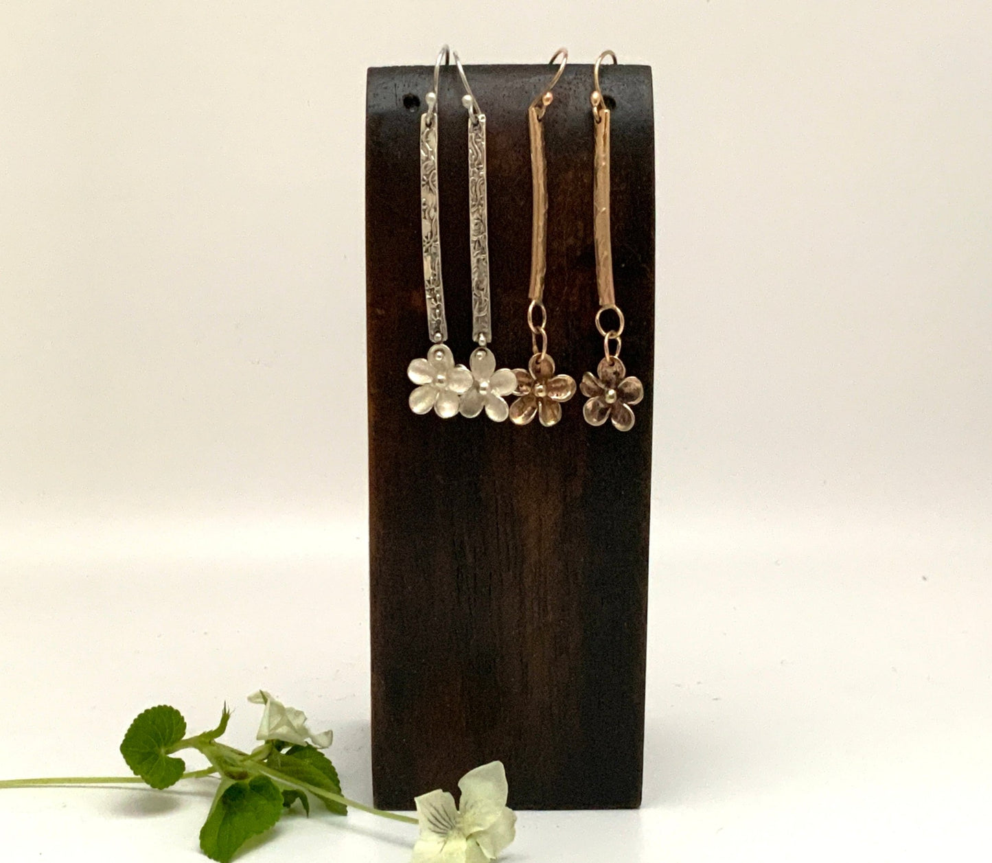 Long Flower Earrings - Evitts Creek Arts
