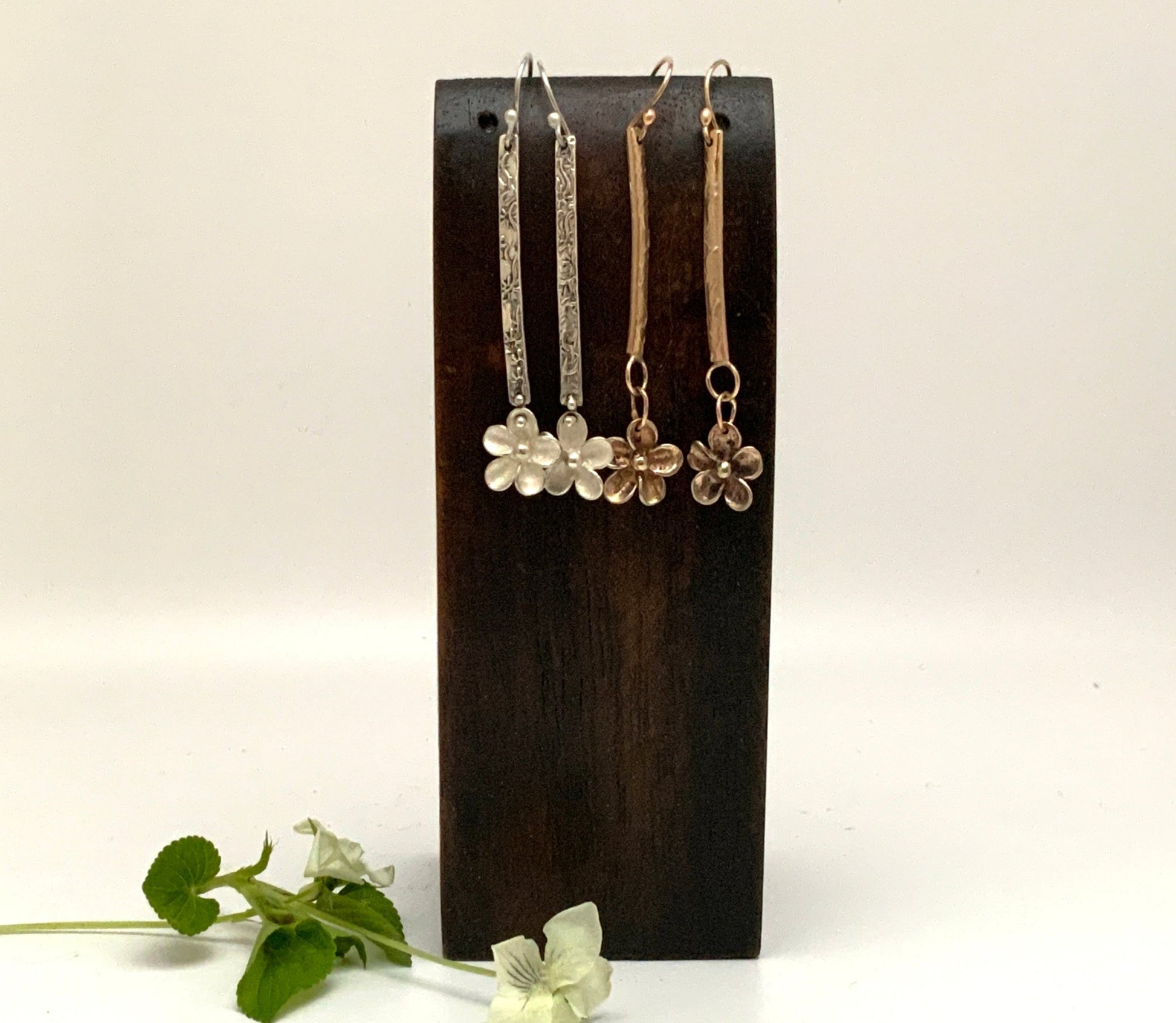 Long Flower Earrings - Evitts Creek Arts