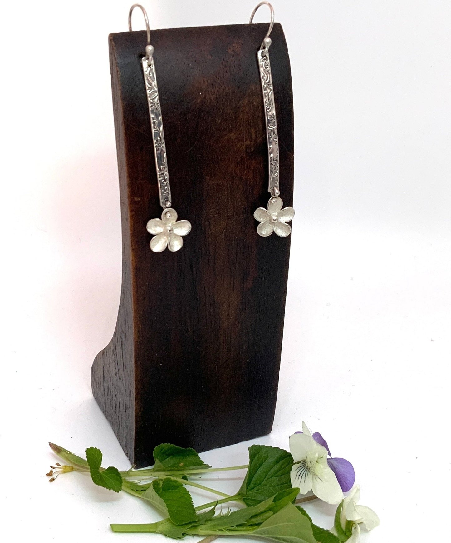 Long Flower Earrings - Evitts Creek Arts