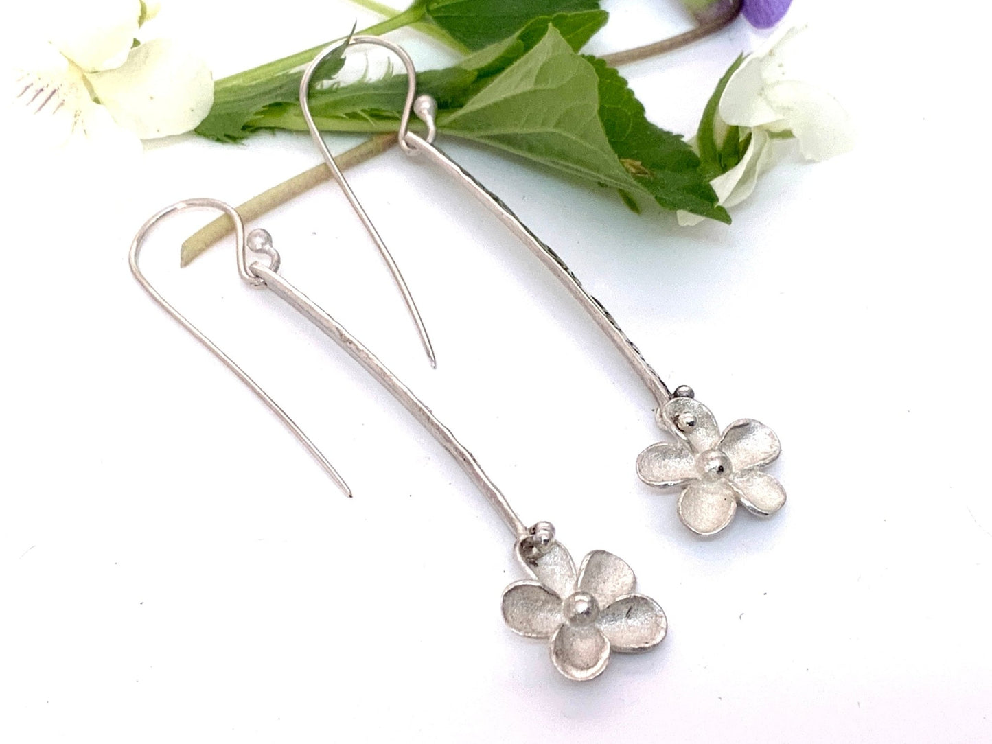 Long Flower Earrings - Evitts Creek Arts
