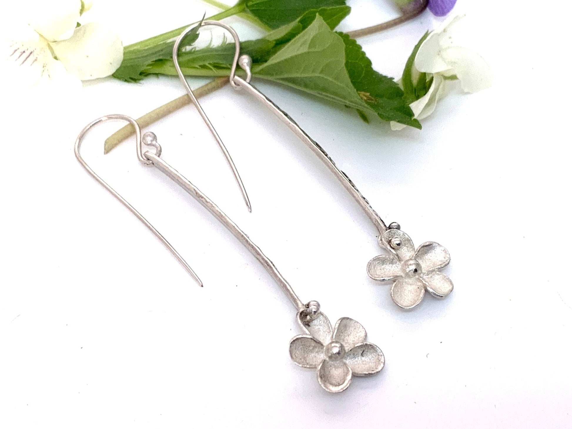 Long Flower Earrings - Evitts Creek Arts
