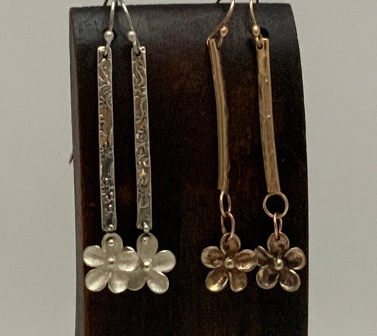 Long Flower Earrings - Evitts Creek Arts