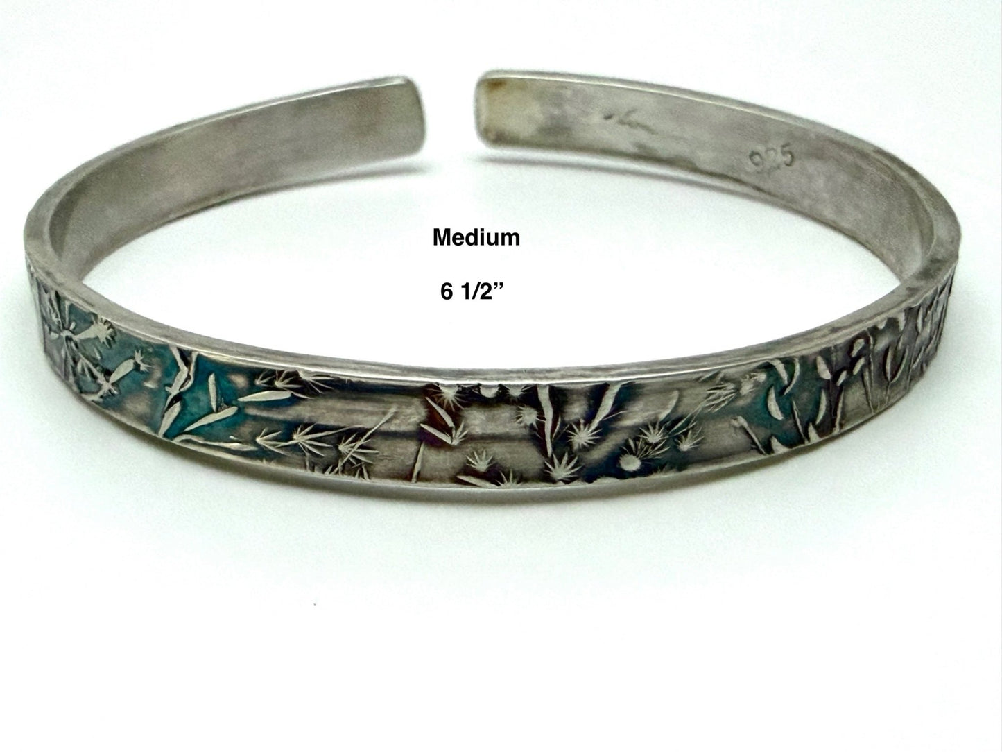 Millefleur (Thousand Flower) Sterling Cuff Bracelet | Evitts Creek Arts - Evitts Creek Arts
