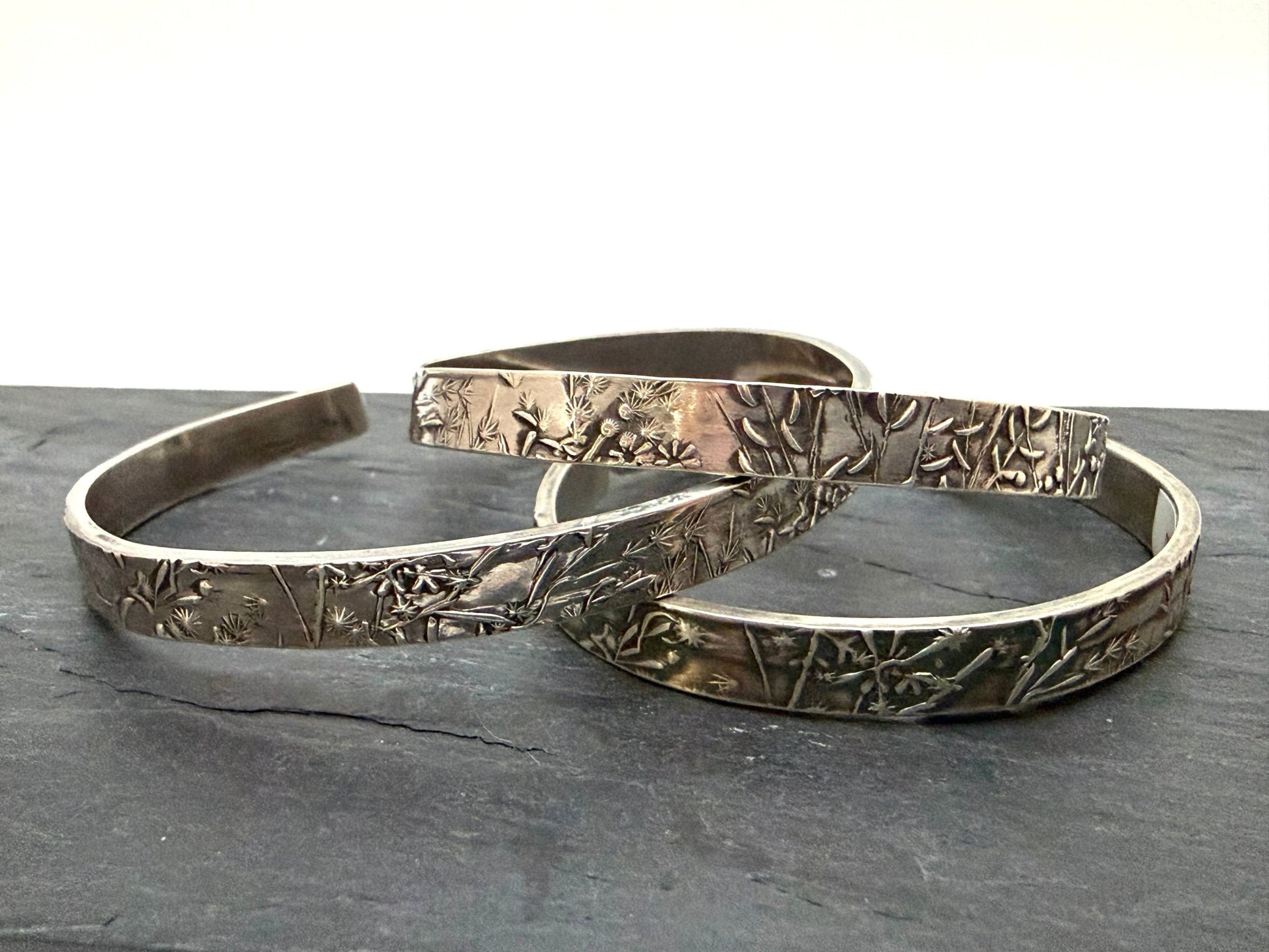 Millefleur (Thousand Flower) Sterling Cuff Bracelet | Evitts Creek Arts - Evitts Creek Arts