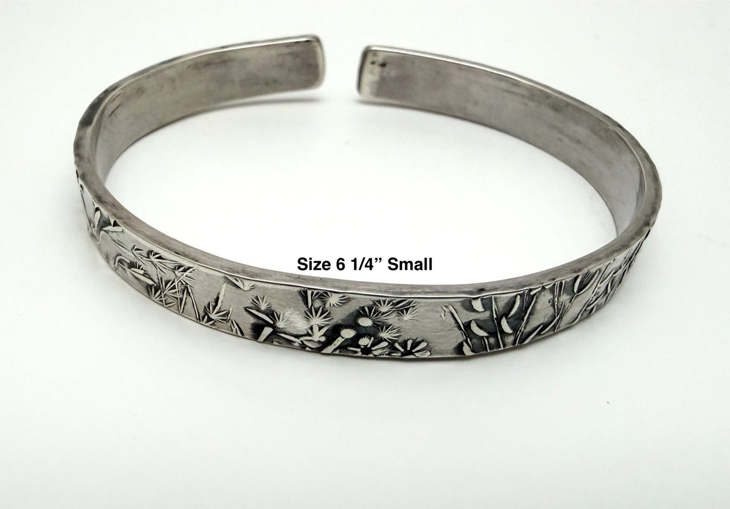 Millefleur (Thousand Flower) Sterling Cuff Bracelet | Evitts Creek Arts - Evitts Creek Arts