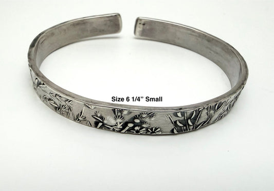 Millefleur (Thousand Flower) Sterling Cuff Bracelet | Evitts Creek Arts - Evitts Creek Arts