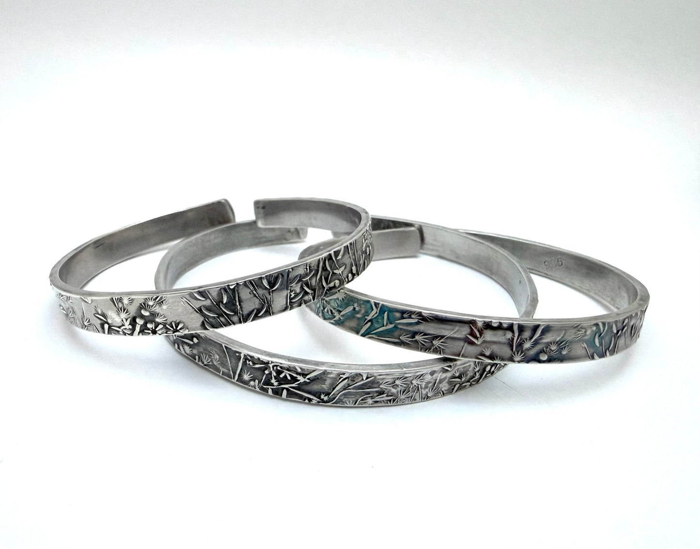 Millefleur (Thousand Flower) Sterling Cuff Bracelet | Evitts Creek Arts - Evitts Creek Arts