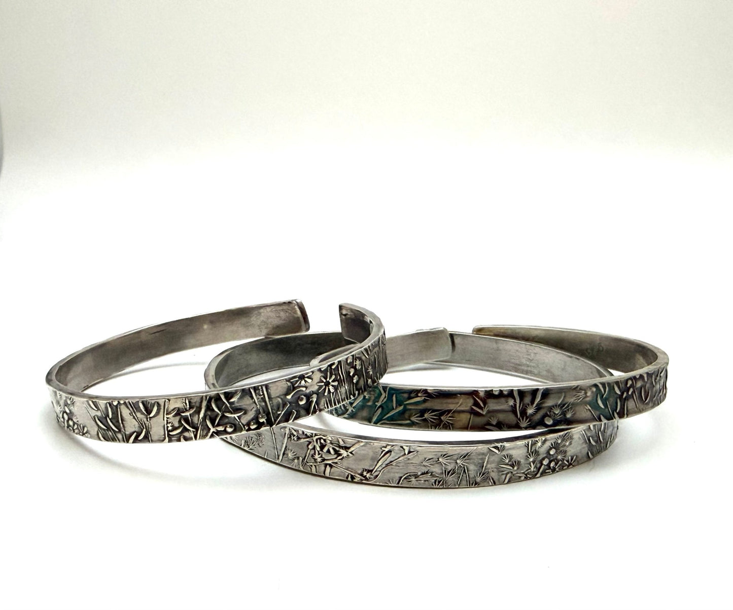 Millefleur (Thousand Flower) Sterling Cuff Bracelet | Evitts Creek Arts - Evitts Creek Arts