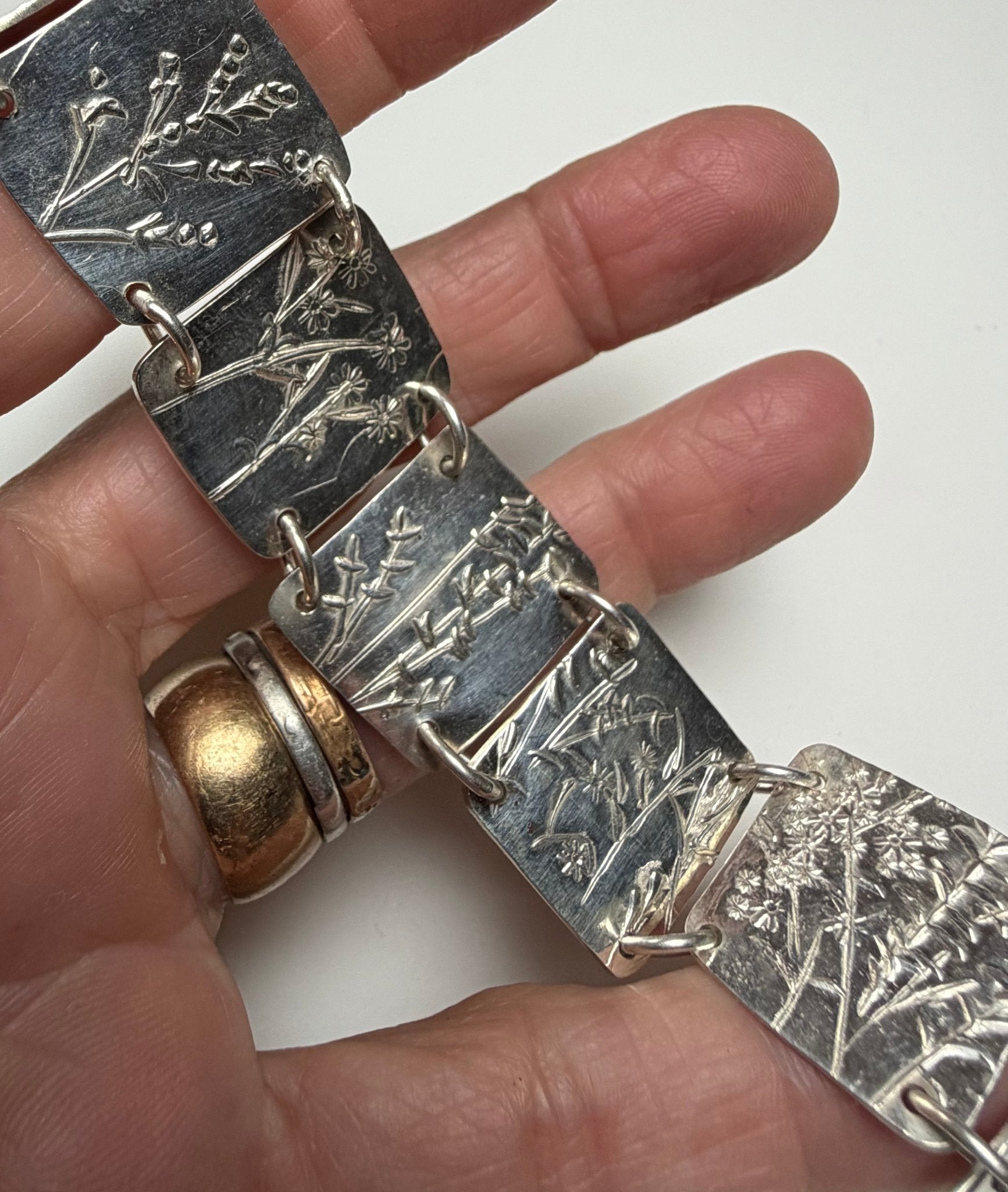 Native Wildflowers Sterling Silver Bracelet | Evitts Creek Arts - Evitts Creek Arts