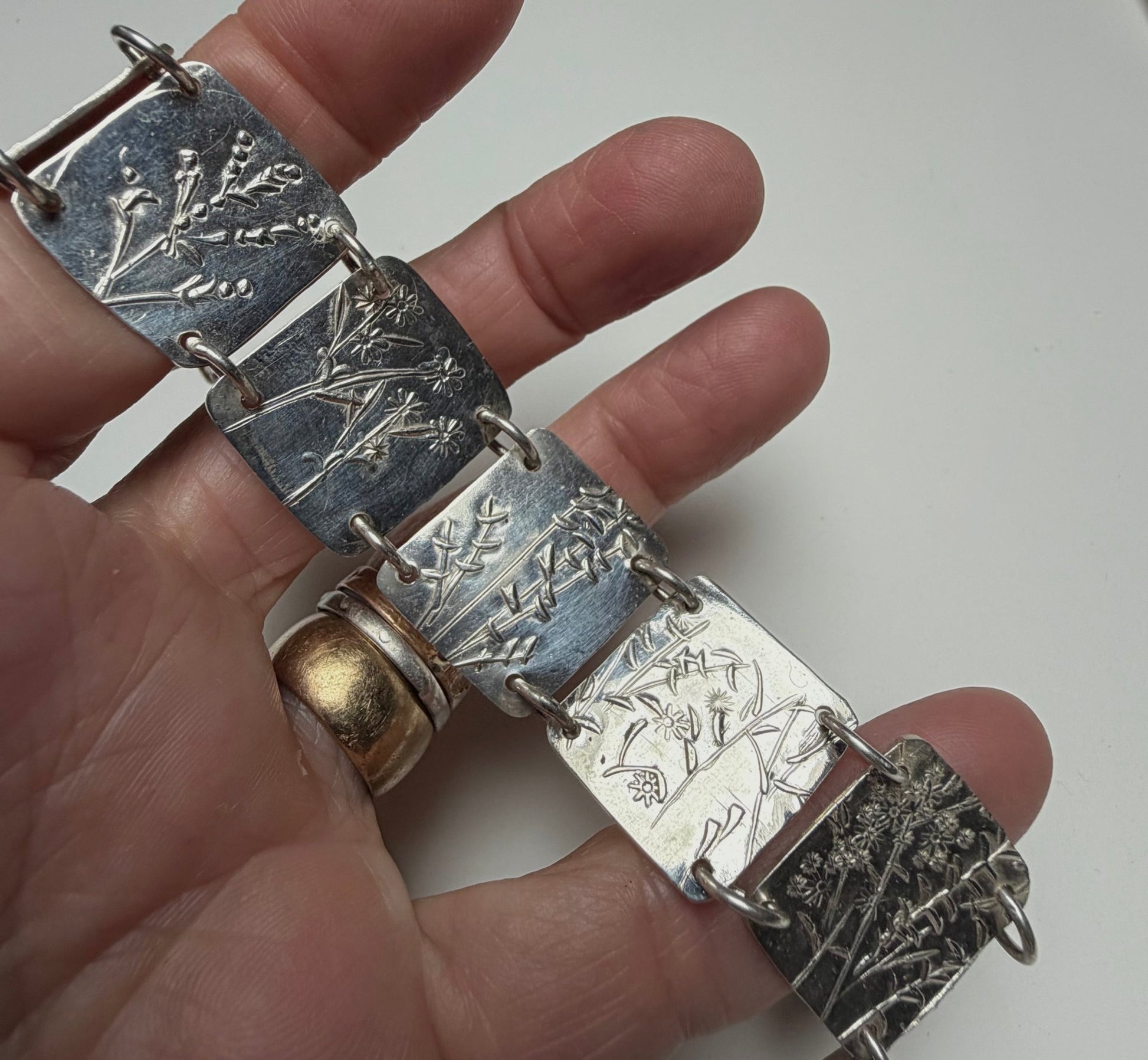 Native Wildflowers Sterling Silver Bracelet | Evitts Creek Arts - Evitts Creek Arts