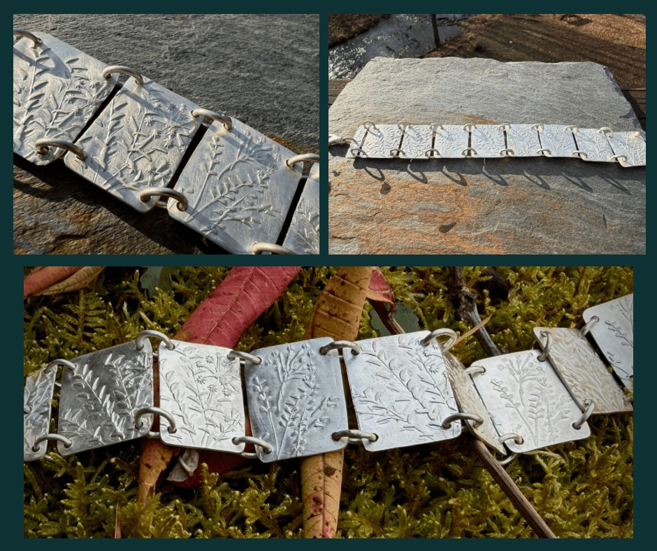 Native Wildflowers Sterling Silver Bracelet size Medium/Large| Evitts Creek Arts - Evitts Creek Arts