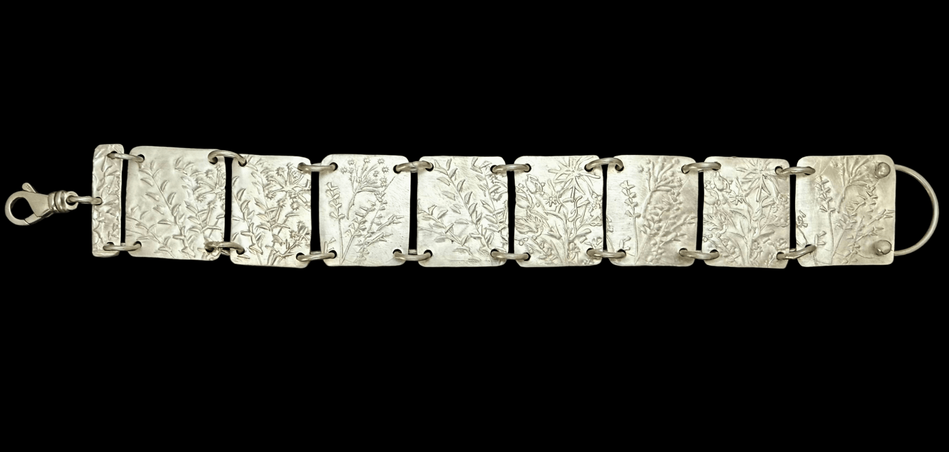 Native Wildflowers Sterling Silver Bracelet size Medium/Large| Evitts Creek Arts - Evitts Creek Arts