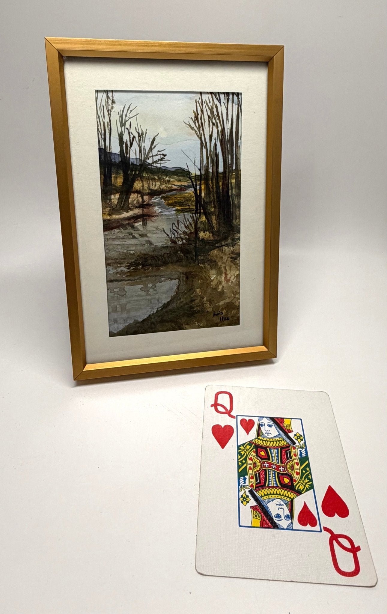 Original Landscape Study #1| Miniature Watercolor Painting-Framed 4x6 frame - Evitts Creek Arts