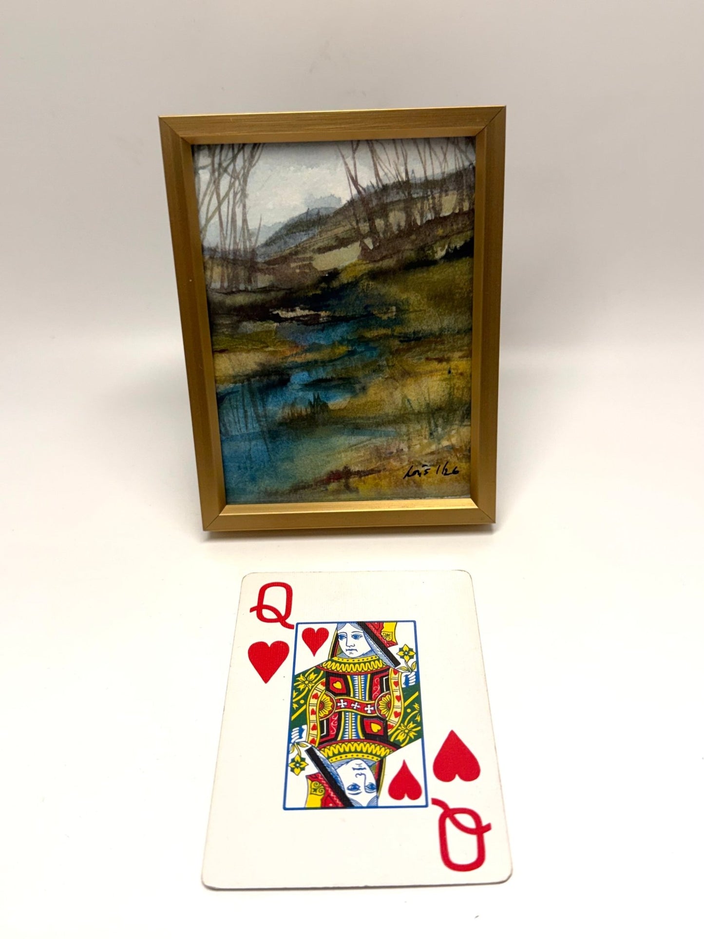 Original Landscape Study #2| Miniature Watercolor Painting-Framed 3x4 frame - Evitts Creek Arts