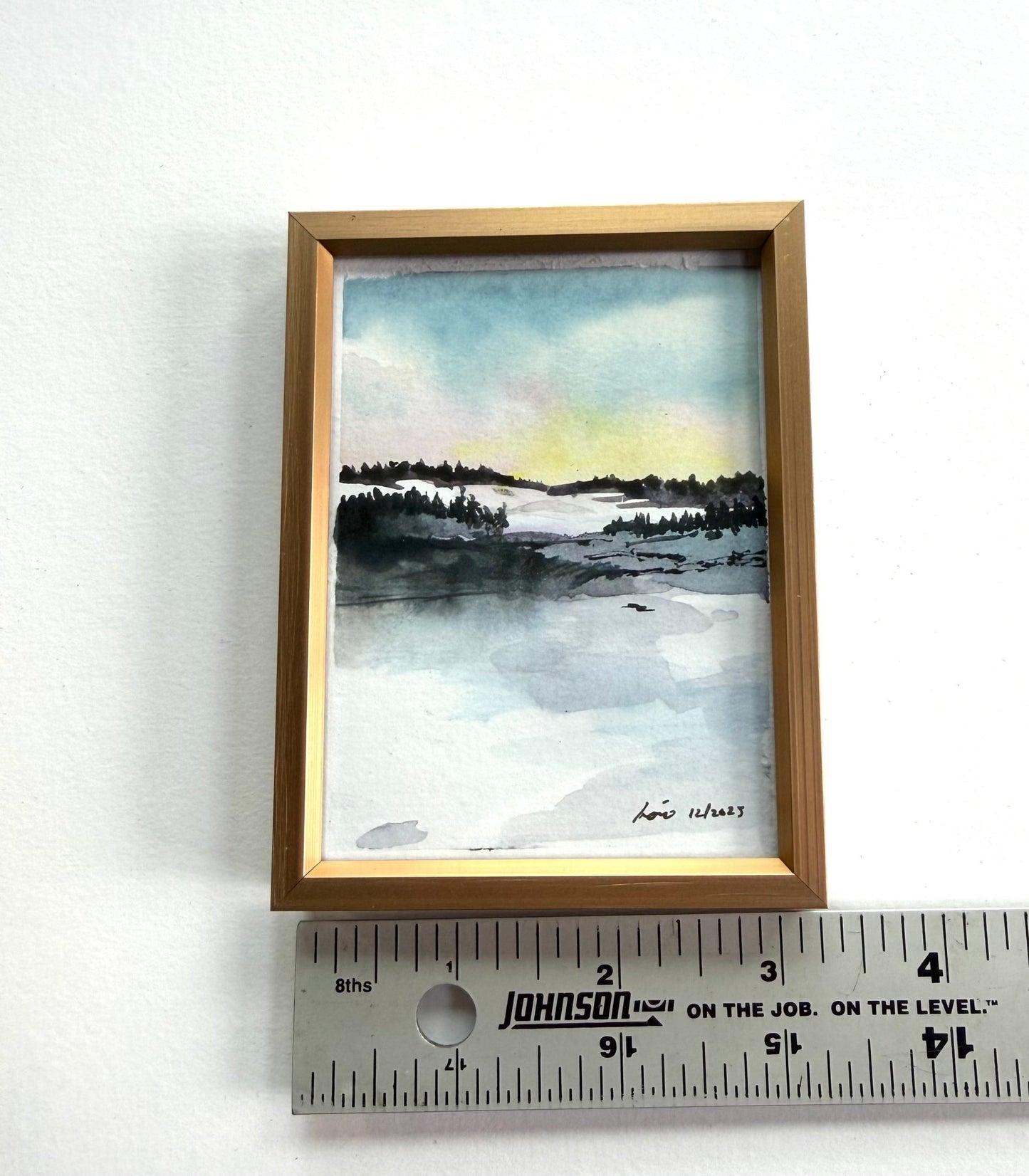 Original Watercolor Framed Painting 3x4| Framed Art Winter Scenes - Evitts Creek Arts